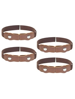 Kids No Buckle Belt (4-Pack) Designer Comfort for Boys and Girls | Elastic Stretch Fit | Supports Independent Toddlers