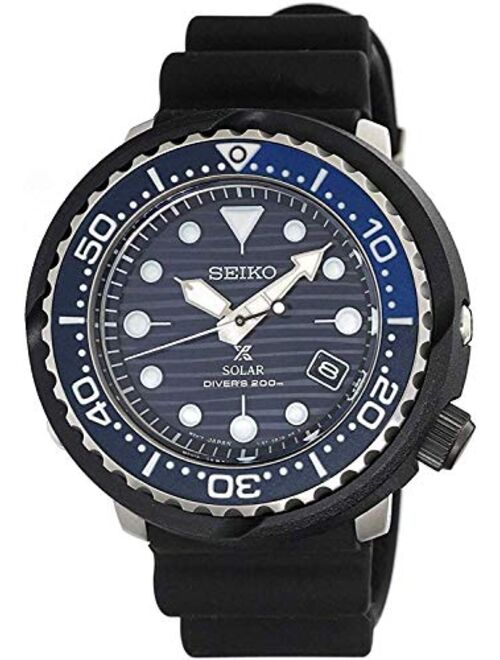 Seiko prospex Mens Analog Solar Watch with Silicone Bracelet SNE518P1