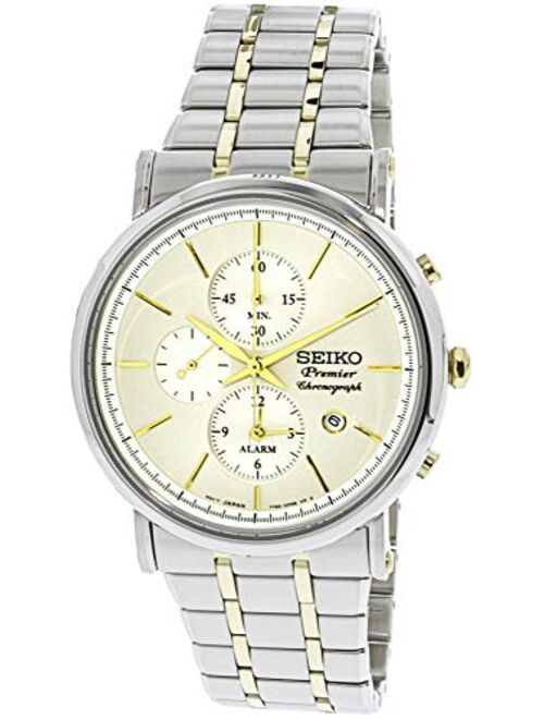 Seiko Men's Premier SNAF80 Silver Stainless-Steel Japanese Quartz Fashion Watch