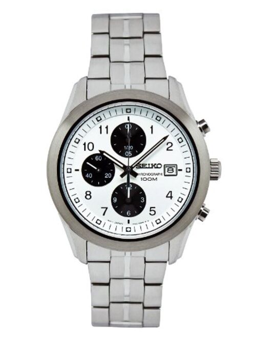 Seiko Men's Stainless Steel Case Chronograph Date Steel Bracelet Watch SNDA91