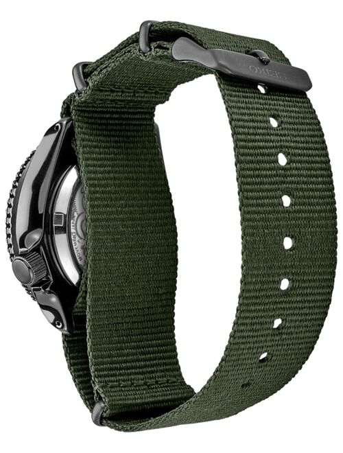 Seiko Men's Automatic 5 Sports Green Nylon Strap Watch 42.5mm