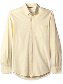 Men's Slim-fit Long-Sleeve Solid Pocket Oxford Shirt