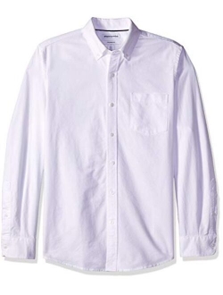 Men's Slim-fit Long-Sleeve Solid Pocket Oxford Shirt