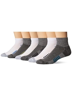 Men's 6-Pack Performance Cotton Cushioned Athletic Ankle Socks