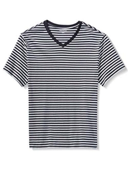 Men's Big & Tall Short-Sleeve Stripe V-Neck T-Shirt fit by DXL