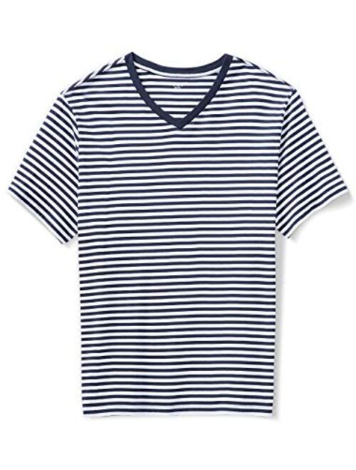 Amazon Essentials Men's Big & Tall Short-Sleeve Stripe V-Neck T-Shirt fit by DXL