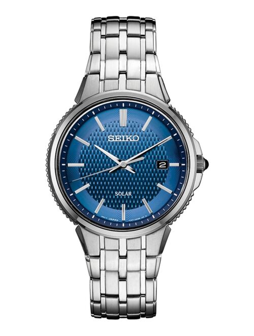 Seiko Men's Solar Essentials Stainless Steel Bracelet Watch 39.4mm