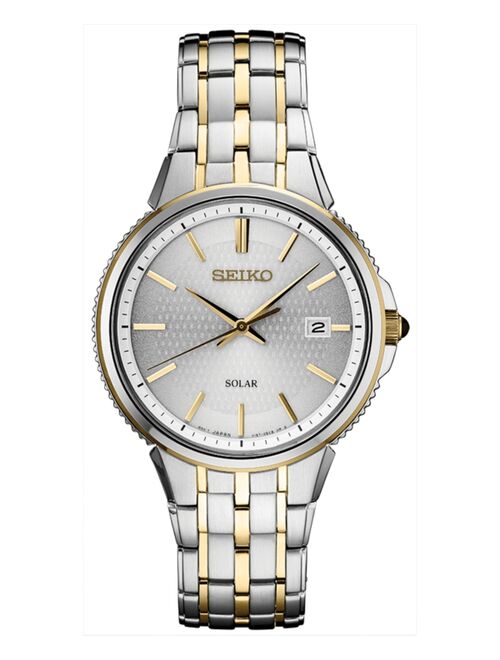 Seiko Men's Solar Essentials Two-Tone Stainless Steel Bracelet Watch 39.4mm