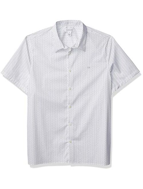 Calvin Klein Men's Short Sleeve Button Down Stretch Cotton Shirt