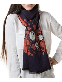 Mio Marino Women Scarf Winter Cashmere Feel, 100% Cotton Fashion Scarves, Long Shawl