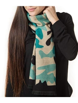 Mio Marino Women Scarf Winter Cashmere Feel, 100% Cotton Fashion Scarves, Long Shawl