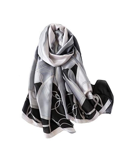 YMXHHB Fashion Scarves Scarf 100% Silk Feeling Scarf Silk Like Scarves Long Lightweight Sunscreen Shawls for Women