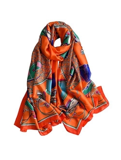 YMXHHB Fashion Scarves Scarf 100% Silk Feeling Scarf Silk Like Scarves Long Lightweight Sunscreen Shawls for Women