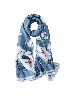 YMXHHB Fashion Scarves Scarf 100% Silk Feeling Scarf Silk Like Scarves Long Lightweight Sunscreen Shawls for Women