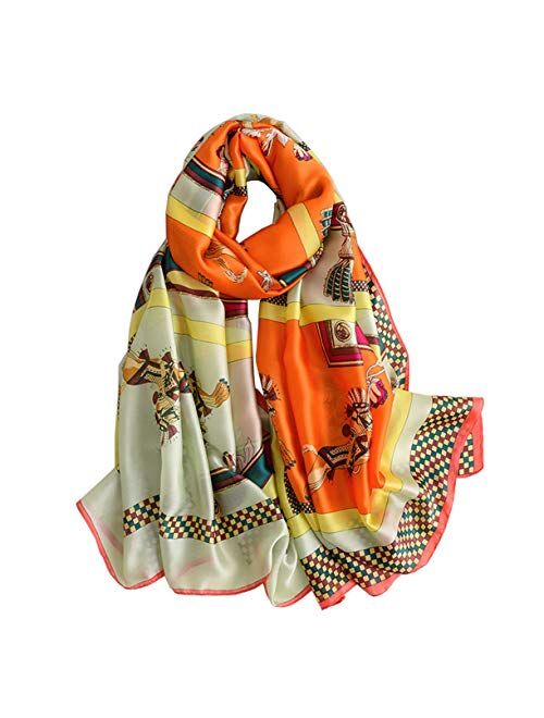 YMXHHB Fashion Scarves Scarf 100% Silk Feeling Scarf Silk Like Scarves Long Lightweight Sunscreen Shawls for Women