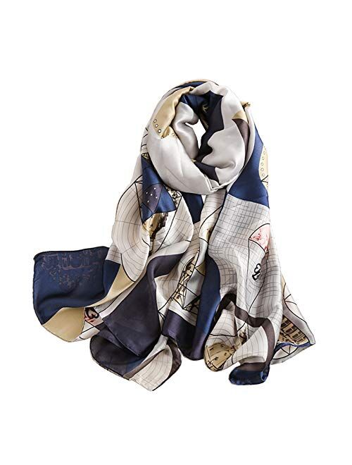 YMXHHB Fashion Scarves Scarf 100% Silk Feeling Scarf Silk Like Scarves Long Lightweight Sunscreen Shawls for Women