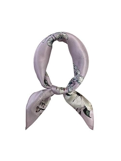 100% Mulberry Silk Scarfs for Women - Lightweight Square Satin Head Scarf - Small Silk Hair Scarf for Sleeping 21" x 21"