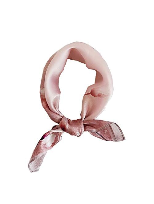 100% Mulberry Silk Scarfs for Women - Lightweight Square Satin Head Scarf - Small Silk Hair Scarf for Sleeping 21" x 21"