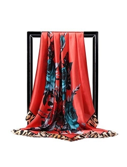 K-ELewon 35" Large Women's Satin Square Silk Feeling Hair Scarf Wrap Headscarf