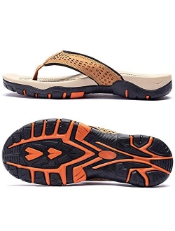 Mens Flip Flops Arch Support Sport Thong Sandals Non Slip Outdoor Beach Walking Slippers