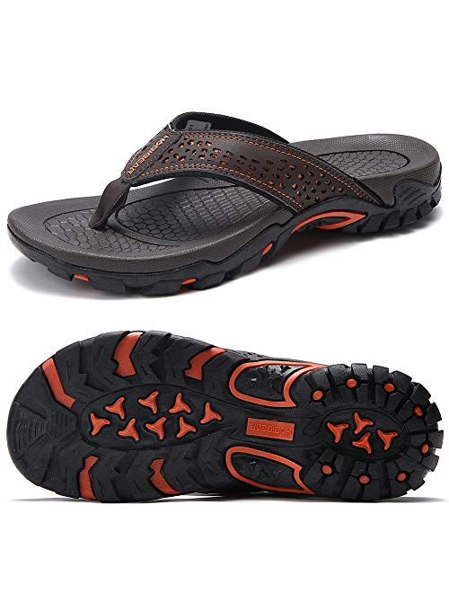 ChayChax Men’s Flip Flops Arch Support Sport Thong Sandals Non Slip Outdoor Beach Walking Slippers