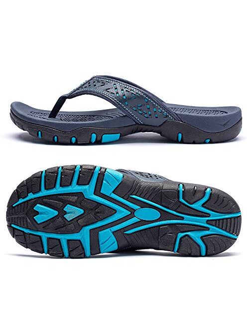 ChayChax Men’s Flip Flops Arch Support Sport Thong Sandals Non Slip Outdoor Beach Walking Slippers