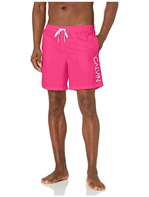 Calvin Klein Men's Elastic Waist Quick Dry Swim Trunk