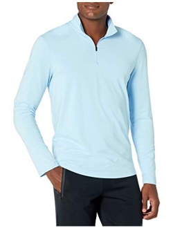 Amazon Brand - Peak Velocity Men's Pima Cotton Lightweight Quarter Zip Shirt