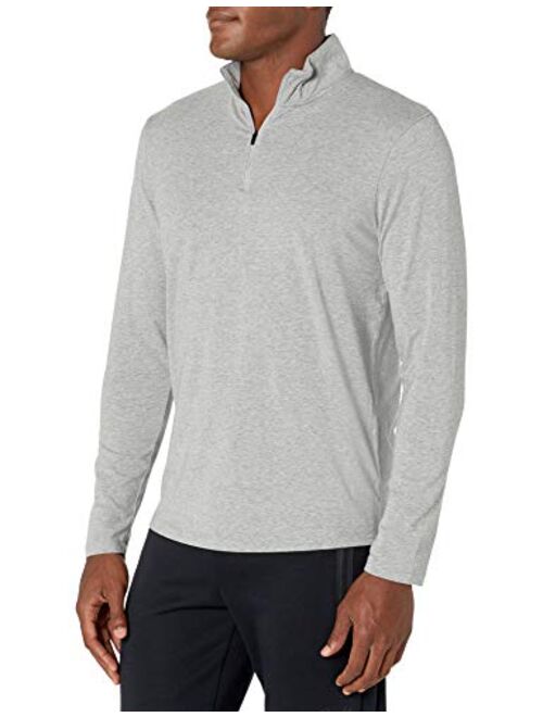 Amazon Brand - Peak Velocity Men's Pima Cotton Lightweight Quarter Zip Shirt