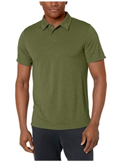 Amazon Brand - Peak Velocity Men's VXE Short Sleeve Quick-Dry Loose-fit Polo Shirt