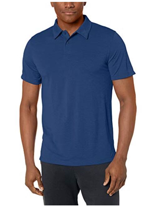 Amazon Brand - Peak Velocity Men's VXE Short Sleeve Quick-Dry Loose-fit Polo Shirt