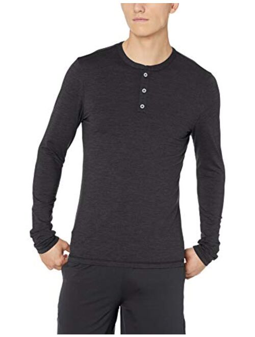 Amazon Brand - Peak Velocity Men's Thermal Long Sleeve Athletic-Fit Henley Top