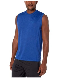 Amazon Brand - Peak Velocity Men's Tech-Stretch Sleeveless Quick-Dry Loose-fit T-Shirt