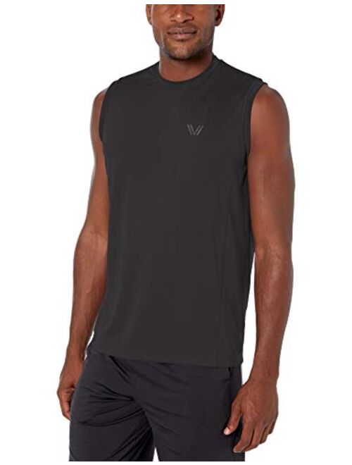 Amazon Brand - Peak Velocity Men's Tech-Stretch Sleeveless Quick-Dry Loose-fit T-Shirt