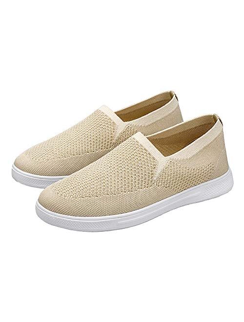 ChayChax Mens Womens Flat Sneakers Slip-on Casual Tennis Shoes Breathable Mesh Outdoor Sports Running Shoes Large Size 4.5-14.5