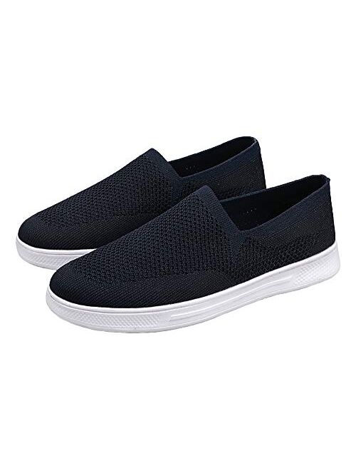 ChayChax Mens Womens Flat Sneakers Slip-on Casual Tennis Shoes Breathable Mesh Outdoor Sports Running Shoes Large Size 4.5-14.5