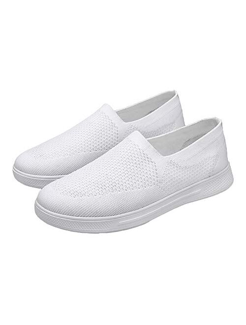 ChayChax Mens Womens Flat Sneakers Slip-on Casual Tennis Shoes Breathable Mesh Outdoor Sports Running Shoes Large Size 4.5-14.5