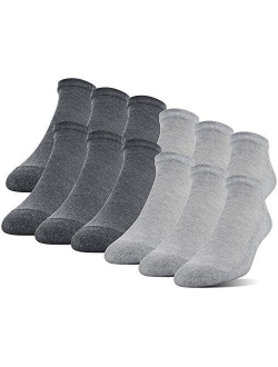 mens Polyester Half Cushion Ankle Socks 12-pack