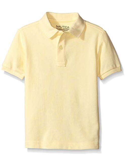 Nautica Boys' School Uniform Short Sleeve Pique Polo