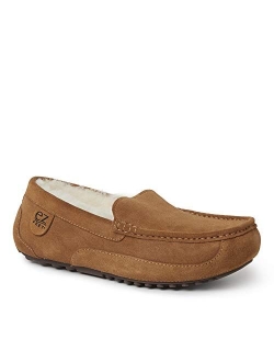 EZ Feet Men's Indoor Outdoor Shearling Breathable Slip-On Moccasins Slipper