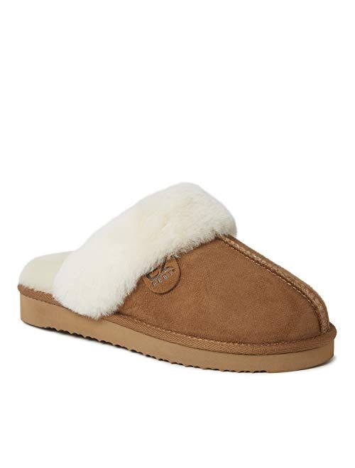 EZ Feet Women's Shearling Scuffs Fluffy Breathable Slip-On Slippers