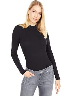 Women's Solid Mock neckline and long sleeves Rickie Top