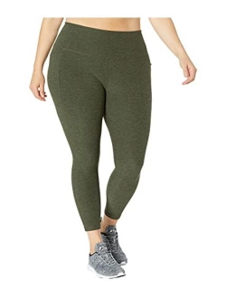 Plus Size Out Of Pocket High Waisted Spacedye Midi Leggings