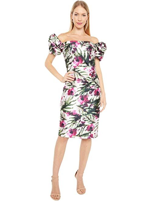 Badgley Mischka Twist Sleeve Cocktail Dress