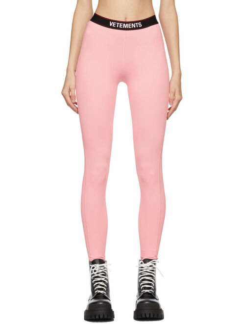 VETEMENTS Pink Logo Leggings