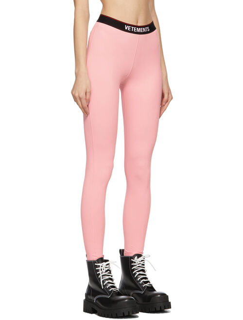 VETEMENTS Pink Logo Leggings