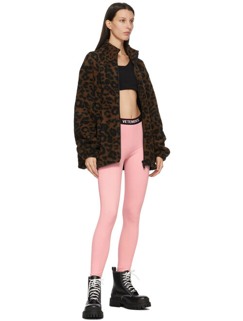 VETEMENTS Pink Logo Leggings