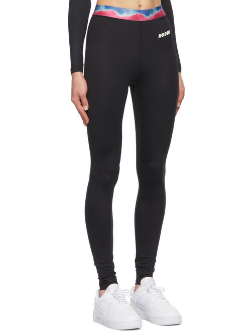 MSGM Black 'Active' High-Rise Leggings