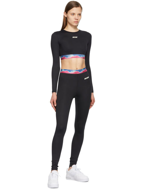 MSGM Black 'Active' High-Rise Leggings