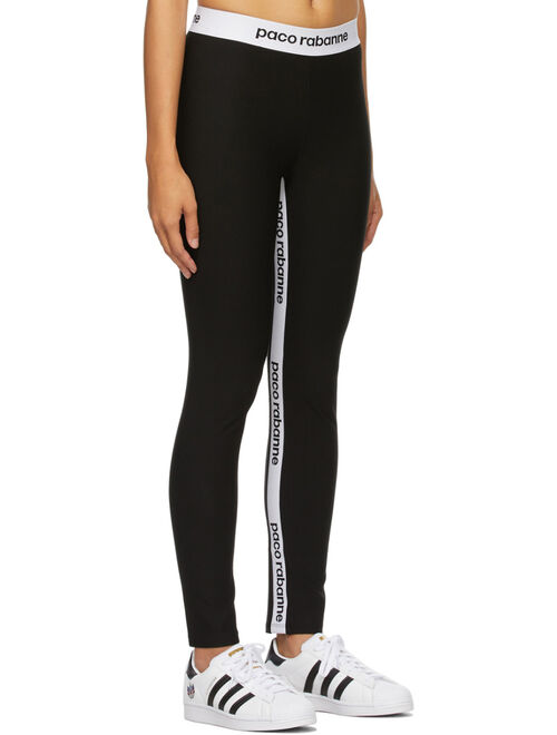 PACO RABANNE Women's Black Logo Active Leggings